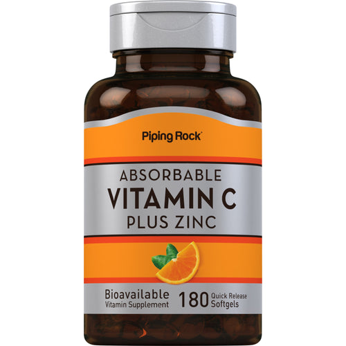 Absorbable Vitamin C Plus Zinc, 180 Quick Release Softgels