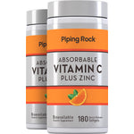 Absorbable Vitamin C Plus Zinc, 180 Quick Release Softgels, 2  Bottles