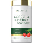 Acerola Cherry capsules, 1000 mg per serving, 150 count. Quick release, non-GMO, gluten free, traditional herb.