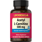 Acetyl L-Carnitine 500 mg, 120 Quick Release Capsules. Clinically-studied ingredient. Verified gluten-free.