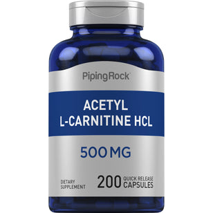 Acetyl L-Carnitine, 500 mg, 200 Quick Release Capsules