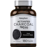 Activated Charcoal, 780 mg per serving from coconut shells, 180 quick-release capsules, dietary supplement.