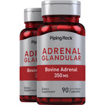 Bovine Adrenal 350 MG dietary supplement with 90 quick release capsules for adrenal support.