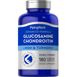 Advanced Formula Glucosamine Chondroitin + MSM & Turmeric, Joint Formula, Double Strength, 180 Coated Caplets, Dietary Supplement.