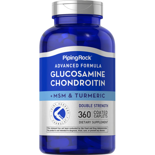 Advanced Double Strength Glucosamine Chondroitin MSM Plus Turmeric, 360 Coated Caplets