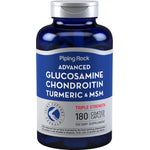 Advanced Glucosamine Chondroitin Turmeric & MSM Triple Strength, 180 coated caplets dietary supplement bottle.
