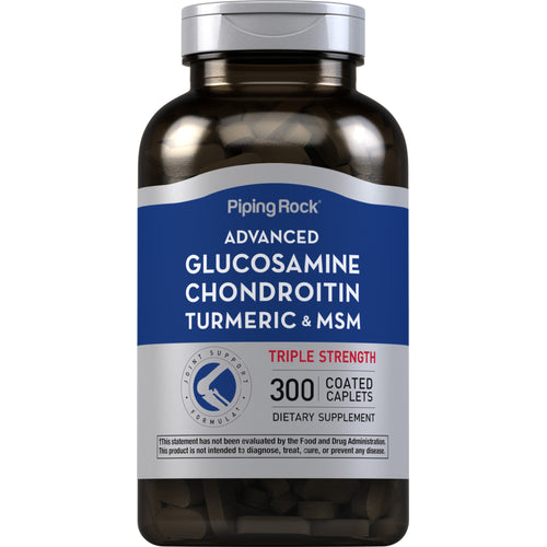 Advanced Triple Strength Glucosamine Chondroitin MSM Plus Turmeric, 300 Coated Caplets