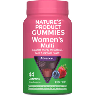 Nature's Product Gummies Women's Multi Advanced, 44 berry-flavored gummies supporting energy, bone, and immune health.