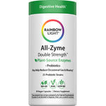 Rainbow Light All-Zyme Double Strength enzymes and probiotics, 90 vegan capsules, shown in product packaging.