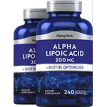 Alpha Lipoic Acid 200 MG + Biotin Optimizer, 240 Quick Release Capsules Dietary Supplement.
