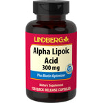 Lindberg Alpha Lipoic Acid 300 mg plus Biotin Optimizer, 120 Quick Release Capsules, Verified Gluten Free product.