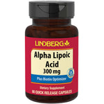 Alpha Lipoic Acid 300 mg plus Biotin dietary supplement with 60 quick release capsules, gluten-free.