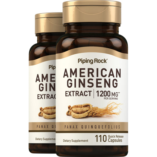 American Ginseng, 1200 mg (per serving), 110 Quick Release Capsules, 2  Bottles