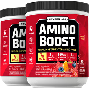Amino Boost BCAA Powder (Fruit Punch), 16.9 oz (480 g) Bottle, 2  Bottles
