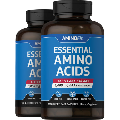 AminoFit Essential Amino Acids, 180 Quick Release Capsules, 2  Bottles