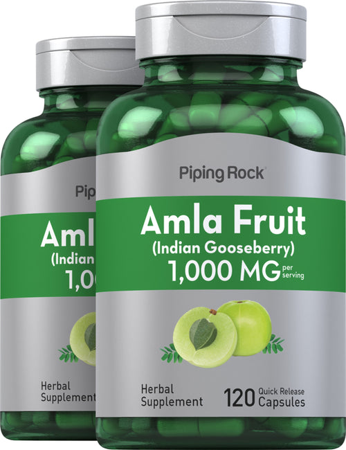 Amla Fruit (Indian Gooseberry), 1,000 mg (per serving), 120 Quick Release Capsules, 2  Bottles