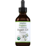 Organic Moroccan Argan Oil 2 FL. OZ. (59 mL) bottle with dropper, featuring 'USDA Organic' seal and 'pure & natural' text.