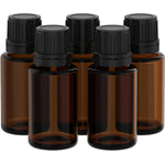 Aromatherapy 15 mL Glass Bottles with Droppers, 5 Bottles