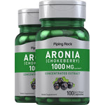 Two bottles of Aronia (Chokeberry) 1000 MG equivalent, concentrated extract, 100 quick release capsules.