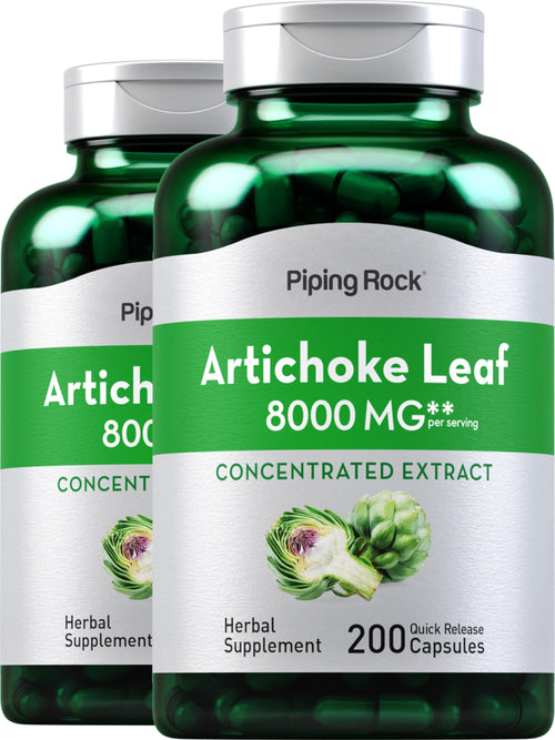 Artichoke Leaf, 8000 mg (per serving), 200 Quick Release Capsules, 2  Bottles