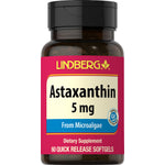 Astaxanthin supplement: 5 mg, 60 quick release softgels in the bottle.