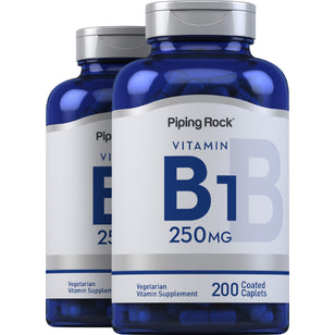 B-1 (Thiamin), 250 mg, 200 Coated Caplets, 2  Bottles