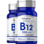 Vegetarian Vitamin B-12 supplement, 1000 mcg, with 2 bottles of 220 tablets each.