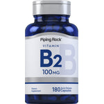 Vitamin B2 100 MG supplement with 180 quick release capsules.