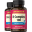 B-Complex, 100 mg, 90 Vegetarian Capsules, 2  Bottles