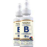 B-Complex Liquid Plus B-12 Sublingual, 1200 mcg, 2 fl oz (59 mL) Dropper Bottle, 2  Dropper Bottles