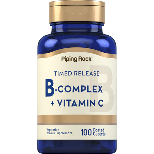 B-Complex plus Vitamin C Timed Release, 100 Coated Caplets