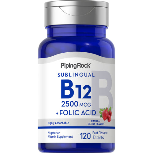 B12 2500 mcg + Folic Acid 400 mcg, 120 Fast Dissolve Tablets