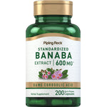 Standardized Banaba Extract with 0.6 mg Corosolic Acid in 200 quick-release capsules, 600 mg each.