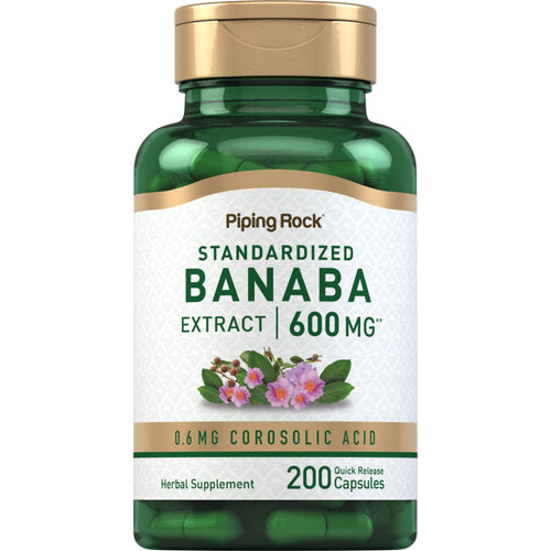 Banaba Extract (0.6 mg Corosolic Acid), 600 mg, 200 Quick Release Capsules