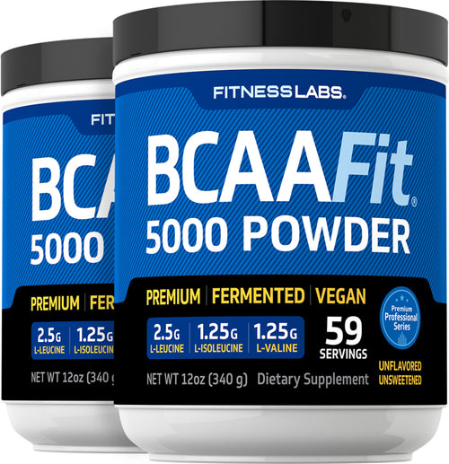 BCAAFit  5000 Powder, 5000 mg (per serving), 12 oz (340 g) Bottle, 2  Bottles