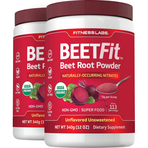 Beet Root Powder (Organic) Beetfit, 340 g (12 oz) Bottle, 2  Bottles