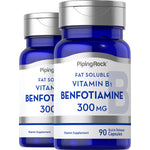 Benfotiamine (Fat Soluble Vitamin B-1), 300 mg, 90 Vegan Capsules, 2  Bottles