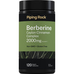 Berberine Ceylon Cinnamon Complex, 2000mg equivalent, non-GMO, gluten-free, 120 vegan capsules, herbal supplement.