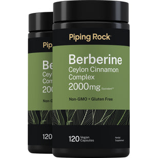 Berberine Ceylon Cinnamon Complex, 2000 mg, 120 Vegan Capsules, 2  Bottles
