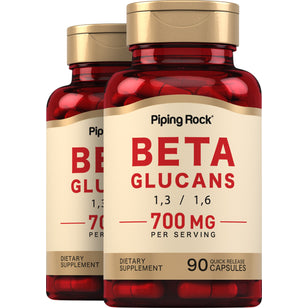 Beta 1,3/1,6-D-Glucan, 700 mg (per serving), 90 Quick Release Capsules, 2  Bottles
