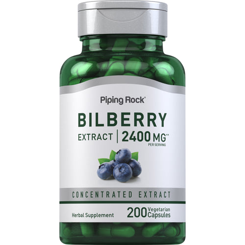Bilberry Extract, 2400 mg (per serving), 200 Vegetarian Capsules