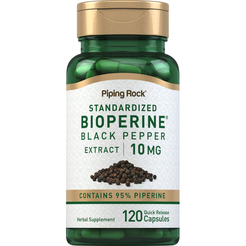 BioPerine Black Pepper Extract, 10 mg, 120 Quick Release Capsules