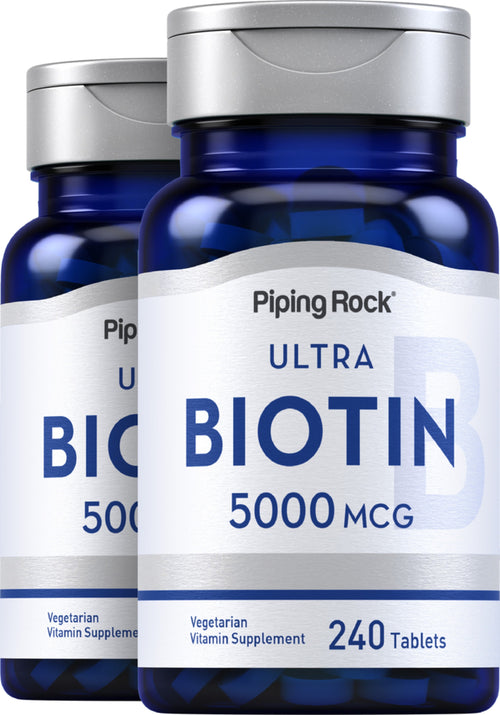 Biotin, 5000 mcg, 240 Tablets, 2  Bottles