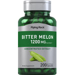 Bitter Melon 1200 MG equivalent concentrated extract herbal supplement with 200 quick release capsules.