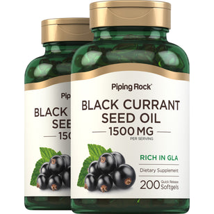 Black Currant Seed Oil, 1500 mg (per serving), 200 Quick Release Softgels, 2  Bottles