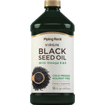 Virgin Black Seed Oil, 16 fl. oz., with Omega 6 & 9. Cold pressed, solvent-free dietary supplement.