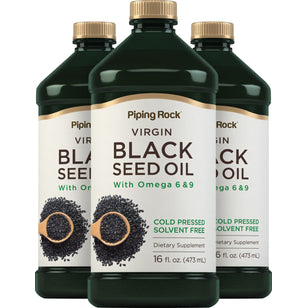Black Seed Oil (Cumin Seed) - Cold Pressed, 16 fl oz (473 mL) Bottles, 3  Bottles