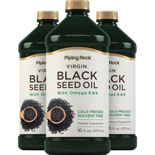 Black Seed Oil (Cumin Seed) - Cold Pressed, 16 fl oz (473 mL) Bottles, 3  Bottles