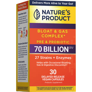 Bloat and Gas Probiotic, 70 Billion CFU, 30 Delayed Release Vegan Caps
