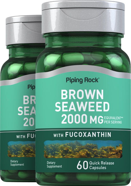 Brown Seaweed Plus (Wakame), 2000 mg (per serving), 60 Quick Release Capsules, 2  Bottles